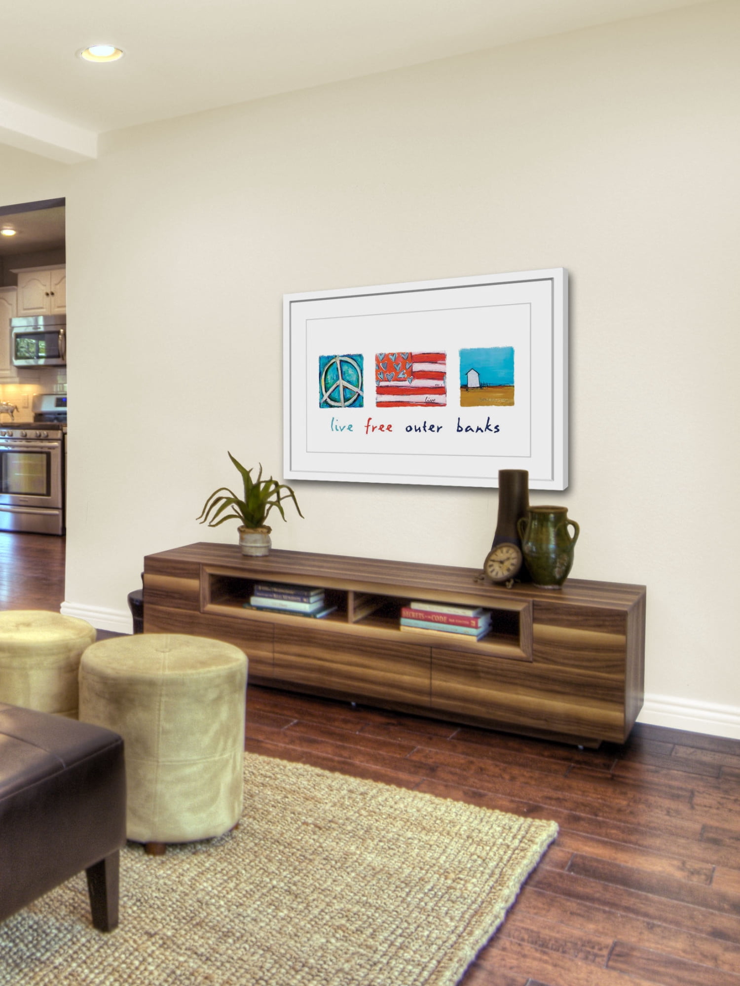 Marmont Hill "Live Free Outer Banks" by Tori Campisi Painting Print in Frame