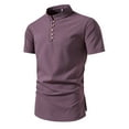 thumbnail image 1 of BOBOGOJP Chemise Légère à Manches Courtes pour Homme Chemise Boutonnée à Manches Courtes Ajustée, Rouge m, 1 of 3