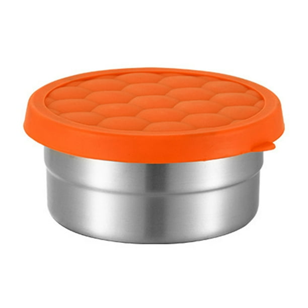 Contenedores de acero inoxidable para refrigerios infantiles, a prueba de fugas, con tapas de silicona, lonchera metálica apilable para la escuela y la guardería.