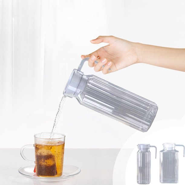 XWSHYW Aparatos de Utensilios de Cocina. Jarra Casera de Pc Acrílica de Gran Capacidad, Jarra de Jugo Transparente de Plástico Rayado.