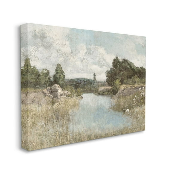 Stupell Nature Stream Wilderness Creek Landscape Painting Gallery Wrapped Canvas Print Wall Art