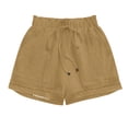 thumbnail image 6 of KIHOUT Women's High Waisted Drawstring Casual Shorts - Linen-Like Texture, Elastic Waistband, Cutout Hem Detail, Side Pockets for Summer Daily Wear, 6 of 8