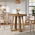 thumbnail image 5 of Tribesigns Small Round Dining Table for 2-4 People, 31.5 Inches Farmhouse Kitchen Table for Small Space, Dining Room, Kitchen, Apartment, Rustic Brown, 5 of 15