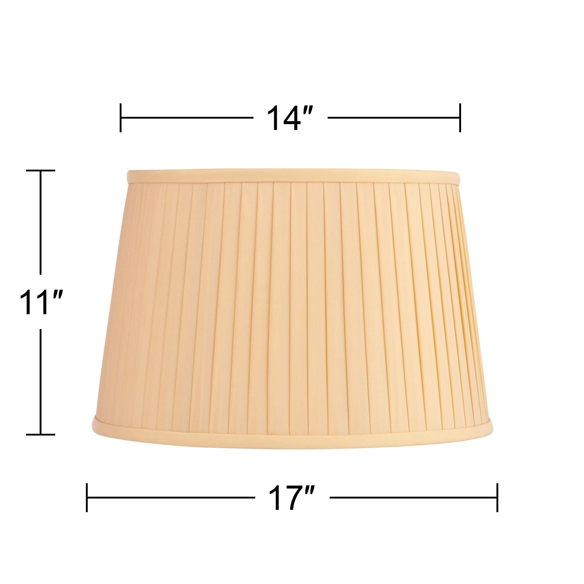 Springcrest Mapo 14" Top x 17" Bottom x 11" High x 11" Slant Lamp Shade Replacement Large Yellow Drum Softback Washer Harp Finial