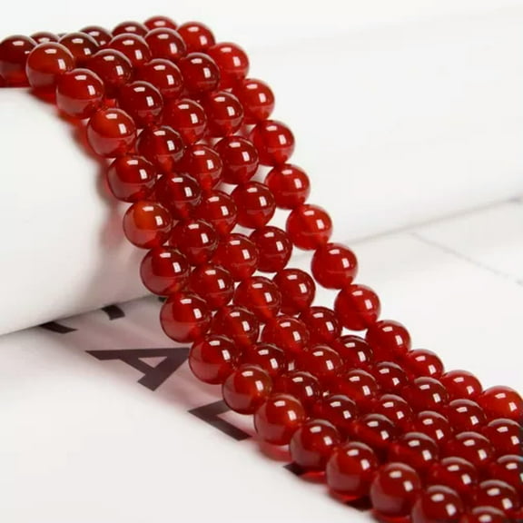 K-KED Carnelian Smooth Round Beads 4mm 6mm 8mm 10mm 12mm 15.5" Strand-10 mm