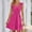 A0810-Hot Pink, variant on QUINDOS Womens Dresses Sundress Square Neck Sleeveless Beach Sun Dresses Summer Solid Color Pleated Ruffled Above Knee Mini Womens Dresses
