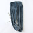 thumbnail image 2 of Gibobby Pantalones mujer invierno Pantalones de pijama de franela para otoño e invierno, pantalones gruesos y cálidos con cinturón ajustable(Azul oscuro,M), 2 of 4