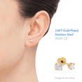 thumbnail image 2 of Women's Inverness Home Ear Piercing Kit with 3 mm Cubic Zirconia Stud Earrings in 24K Gold-Plated Hypoallergenic Stainless Steel, 2 of 5