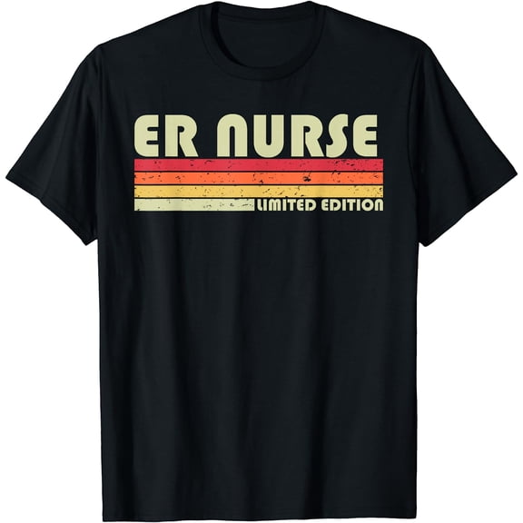 ER NURSE Funny Job Title Profession Birthday Worker Idea T-Shirt Black X-Large