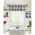 thumbnail image 2 of Windows Valances Curtain Check Plaid Brown and Blue Kitchen Valances Rod Pocket Farmhouse Buffalo Plaid Window Treatment Short Topper Curtains for Kitchen Bathroom Living Room 1 Panel,54x18 inches, 2 of 6