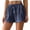 Navy, variant on Hurxie Women's Wide Leg Shorts Drawstring Elastic Waist Vacation Casual Shorts Light Blue,M