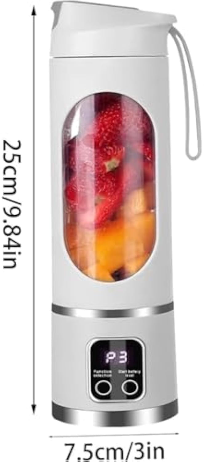 Digital Multimode Juicer Blender - Smart LED Display, 450ML Portable Electric Juice Cup, Leak Proof Design for Smoothies, Juicing, Ice Crushing, Travel, Gym