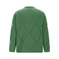 thumbnail image 5 of QSAWXQZ Women's Argyle Knit Sweater Sequin Hollow Out Crew Neck Long Sleeve Solid Pullover Top Green XL, 5 of 9