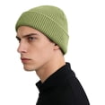 thumbnail image 4 of Women's Waffle Knit Beanie, Solid Color Rolled Brim Slouchy Hat, Thickened Winter Warm Cuffed Hat for Outdoor, Casual Daily Wear and Gift Blackish Green, 4 of 7