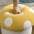 thumbnail image 6 of Guyou Cute Kids Storage Stool, Mushroom Shaped Upholstered Kids Reading Chair with Storage, Faux Fur Toddler Chair, Children's Shoe Changing Stool for Playroom Kindergarten Bedroom, Yellow, 6 of 9