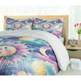 thumbnail image 4 of Ambesonne Sun and Moon Duvet Cover Set, Boho Sky Clouds Lunar, King, Pale Purple Blue and Cream, 4 of 5