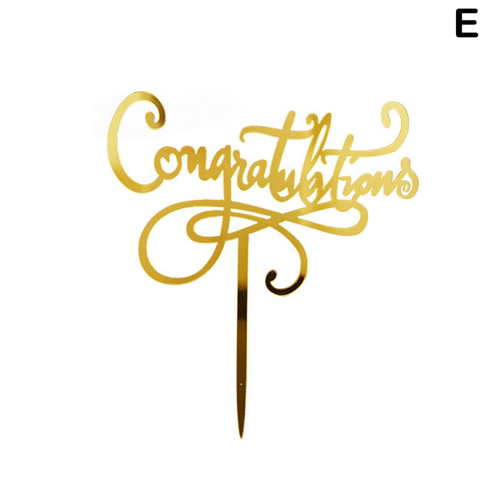 Gold Acrylic 'Congrats' Cake Topper by Harlow and Grey – FAVOR LANE
