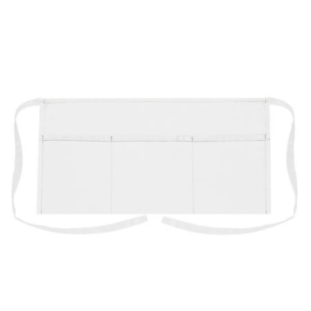 

Toptie 3 Deep Pockets Waist Apron Restaurant Half Aprons For Waiter Chef Baker Servers Polyester Cotton 24 W x 12 H-White-12 Pcs