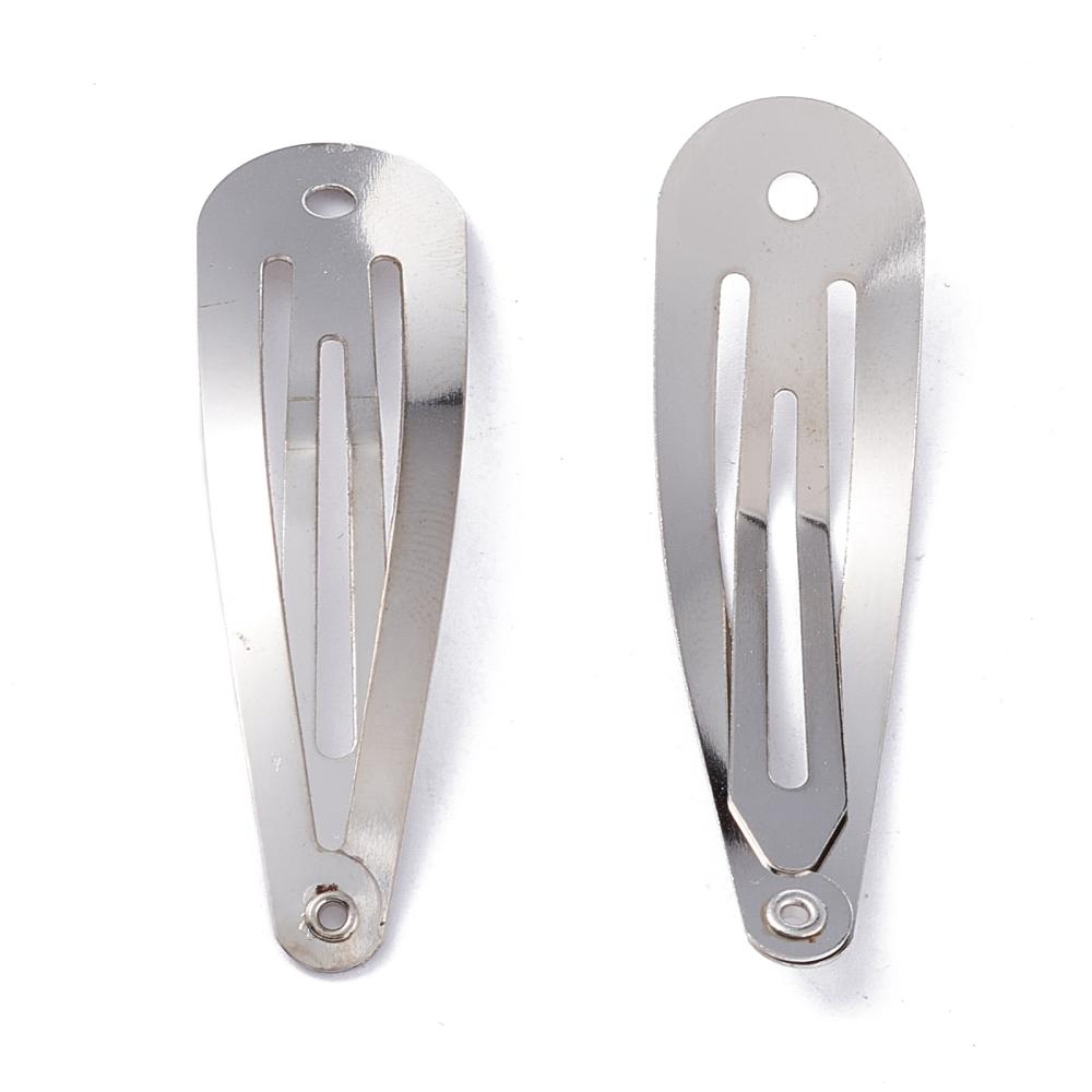1000pcs Iron Snap Hair Clip Findings 49mm
