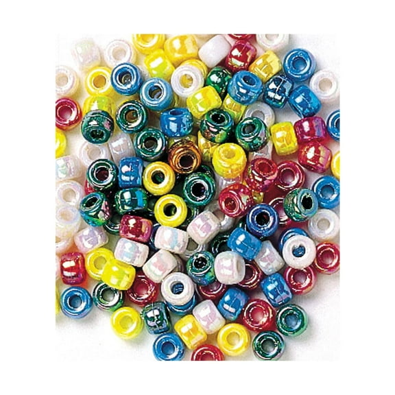 Creativity Street Pony Beads, Metallic Assorted Colors, 500/Pkg.