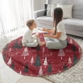 thumbnail image 3 of Red Christmas Tree and Snow Pattern Round Blanket,Comfortable Soft Flannel Throw Blanket,All Season,Warm Lightweight Blankets for Sofa Bed Couch Living Room Chair 47"x47", 3 of 5