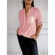 thumbnail image 5 of Camiseta informal de algodón con escote en V y lentejuelas de manga corta, camiseta informal con escote en V y lentejuelas brillantes, camiseta Runaivete, 5 of 6
