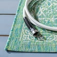 thumbnail image 5 of SAFAVIEH Courtyard Darin Botanical Indoor/Outdoor Area Rug, Green/Ivory, 5'3" x 5'3" Square, 5 of 14