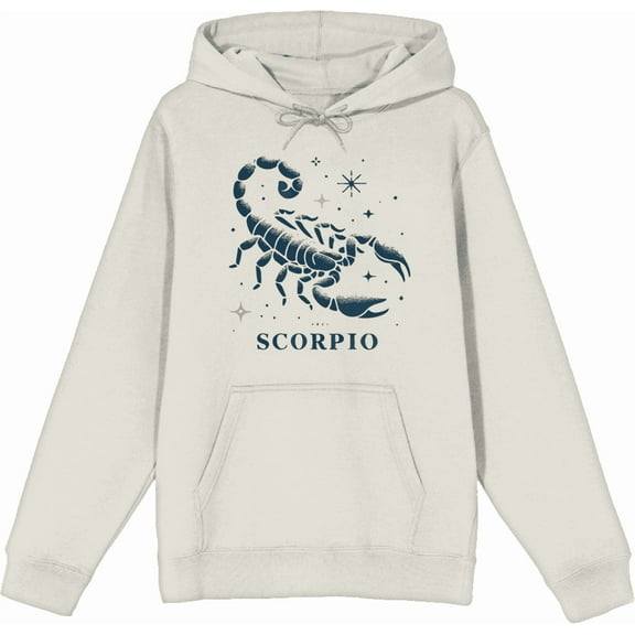Scorpio Zodiac Sign Adult Sand Long Sleeve Hoodie-Medium