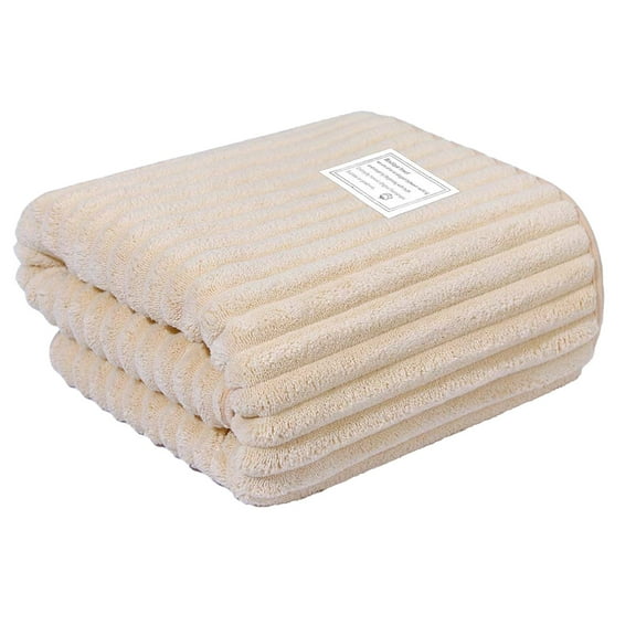 Yhmxh Fleece Throw Blanket for Kids, Small Soft & Warm Fluffy Light Grey Blanket, Silky 3D Ribbed Jacquard Lightweight Throw Blanket, Decorative and Giftable Striped Blankets for Chlidren 28"x56"