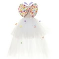 thumbnail image 5 of Toddler Girl Easter Bunny Dress Princess Halter Neck Sleeveless Party Mesh Soft White 6 Years-7 Years, 5 of 7