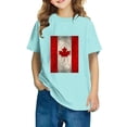 thumbnail image 2 of gljltg (3-10 Years) Unisex Kids Summer Fashionable Cute Maple Leaf Print Casual Short Sleeve Round Neck Cotton T-Shirt, 2 of 9