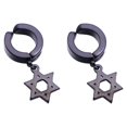 thumbnail image 3 of Pendientes de clip tipo puño sin perforación para mujer y hombre, joyería de moda (hexagrama negro), 3 of 7