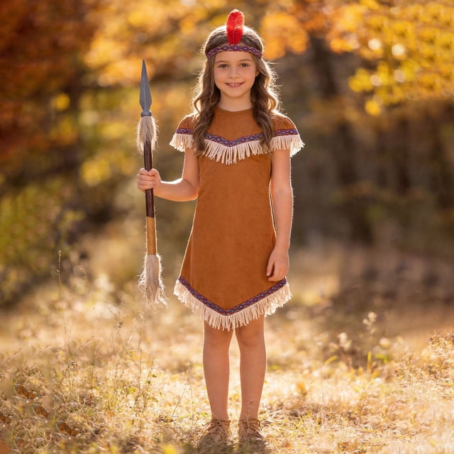Ensemble de Cour Intemporel pour Enfants Robe à Franges avec Coiffe Idéal pour Spectacles sur Scène Festivals et Fêtes