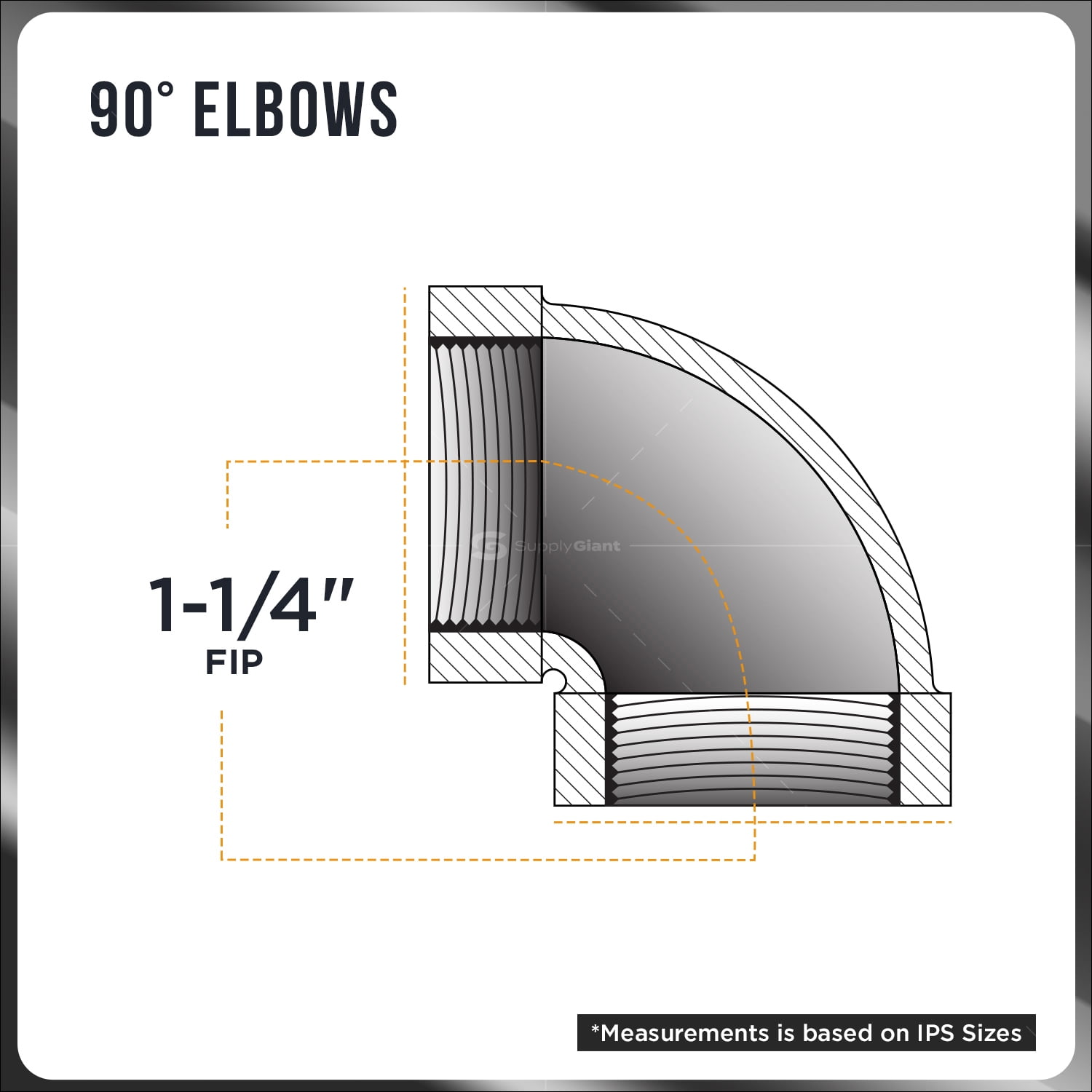 Supply Giant 1-1/4" 90 Degree Black Pipe Street Elbow, Cast Iron
