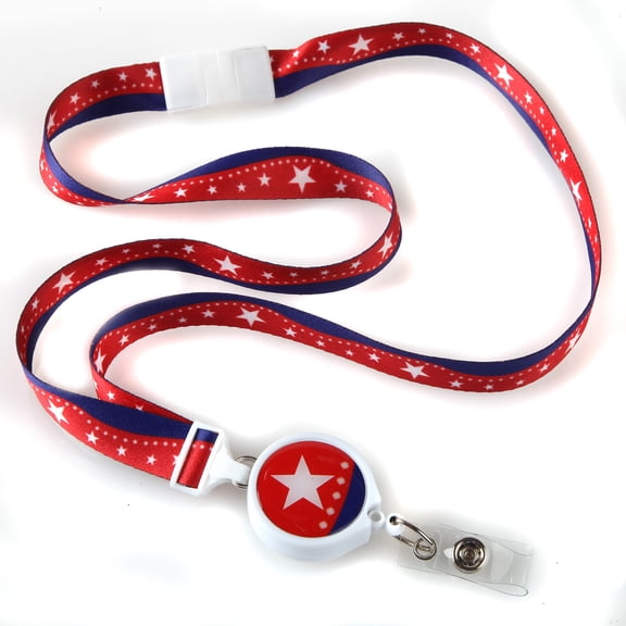 Patriotic Colors Lanyard with Badge Reel