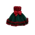 thumbnail image 4 of Toddler Girls Party Dress Outifts 2-10Y Sequined Flowers Sleeveless Big Bowknot Lace Tutu Sundress, 4 of 9