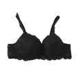 thumbnail image 2 of Fatuov Lace Underwire Bras for Women Supportive Solid Color Full Coverage Comfort Bra for Vacation, Push Up Lightly Lined Bra 36B, Black, 2 of 5