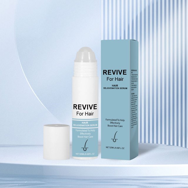 Hair Growth Serum Roller 20ml - Tratamiento natural herbal para engrosar el cabello con aplicador de bolas de masaje para hombres y mujeres - Solución estimulante del cuero cabelludo para el