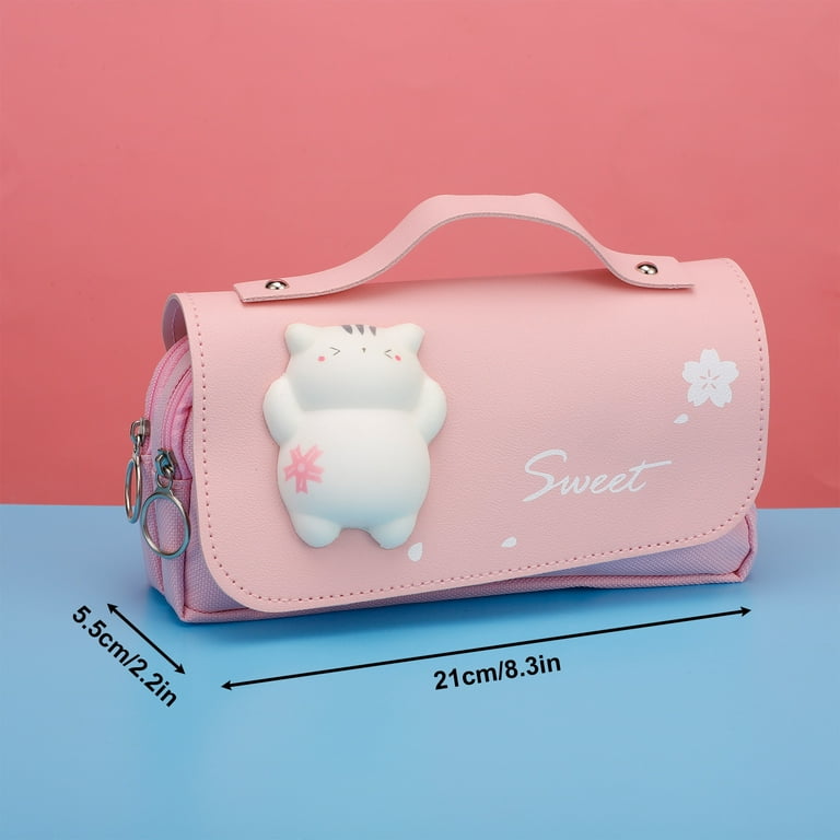 Cheap Cute Cat Pencil Cases for Girls Pink Transparent Pen Bag School  Supplies Stationery Pouch Pencil Box