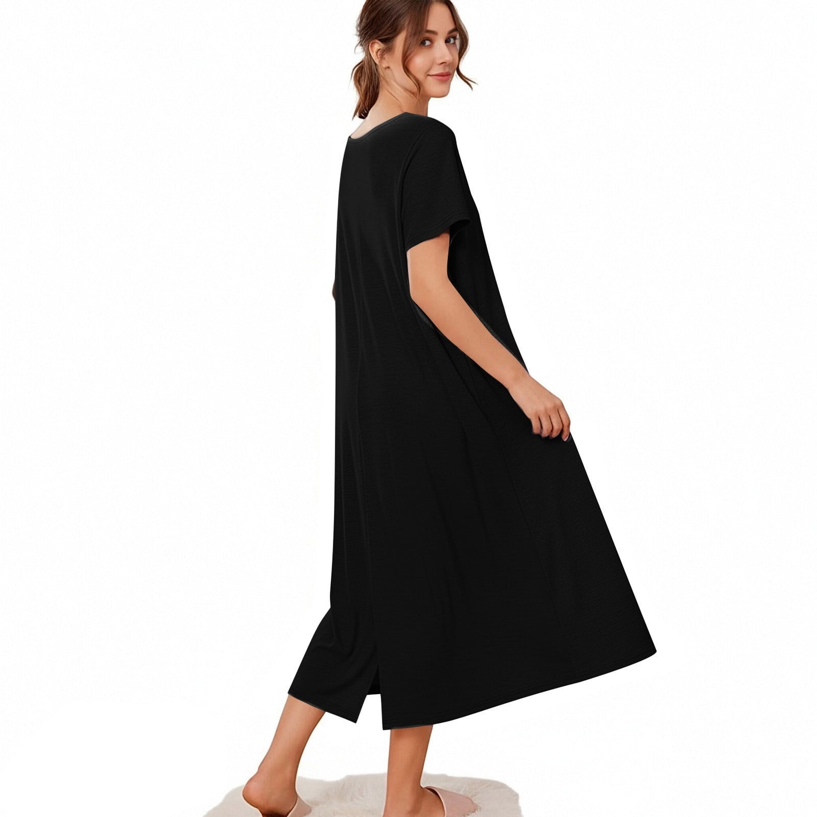 Open Back Hospital Gowns for Women Post Surgery Dress Adaptive Nursing Nightgown Soft Cozy Maternity Robe