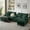 Green, variant on 121" U-Shaped Sectional Sofa Couch with Storage Chaise, Console with Cup Holders & USB Ports, Corduroy Fabric Oversized Sofa for Living Room, Bedroom and Apartment,Beige