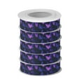 thumbnail image 2 of 5 Rolls Christmas Ribbon 1.5 inch Wide Decorative Ribbon for Gift Wrapping and Holiday Decorations Purple Glowing Butterflies, 2 of 7