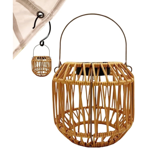 Solar Lanterns, Waterproof Decorative Rattan, Solar Powered for Garden Patio