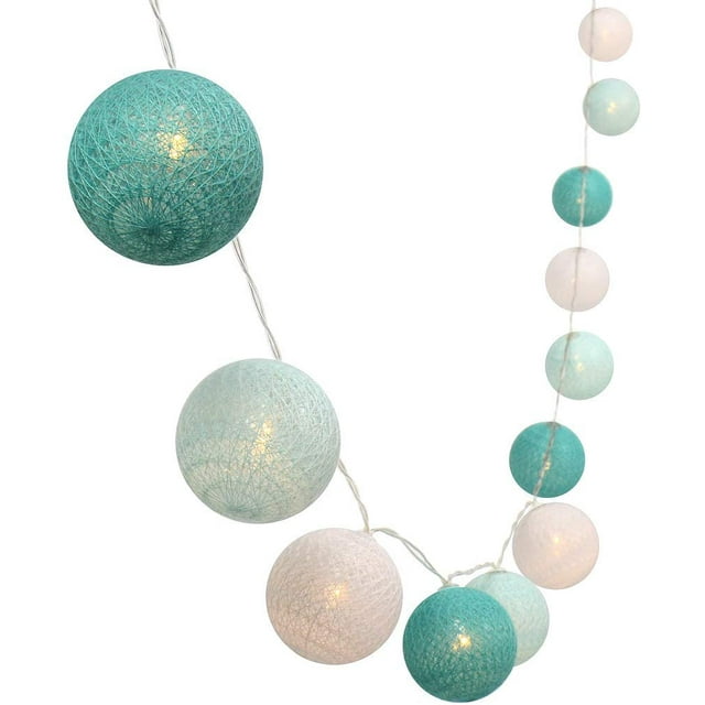 3M/10Ft 30 Blue White Ball LED Battery Operated String Fairy Light