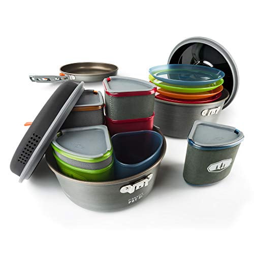 GSI Outdoors, Ensemble de Cuisine pour Campeur Pinnacle pour Camping et Randonnée, 2 à 4 Personnes