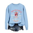 thumbnail image 4 of IWRICH Christmas Sweatshirts Women Candy Canes Graphic Sweatshirt Vintage Xmas Long Sleeve Shirt Pullover Tops Light Blue L, 4 of 4