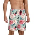 thumbnail image 3 of Rocae Roses and Butterflies for Men's Soft Sleep Pajama Shorts, Waistband and Pockets, 3 of 9
