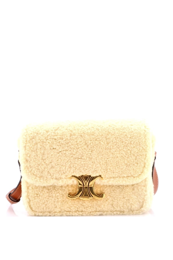 Pre-Owned Triomphe Shoulder Bag Shearling Medium By Rebag