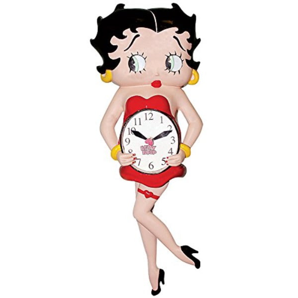 Betty Boop Wall Clock 10" Round Red  Rose Bouquet Wall Moutable 