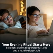 BLUE CUT Adult Square Blue Light Blocking Computer Glasses, Black, 1 Pair